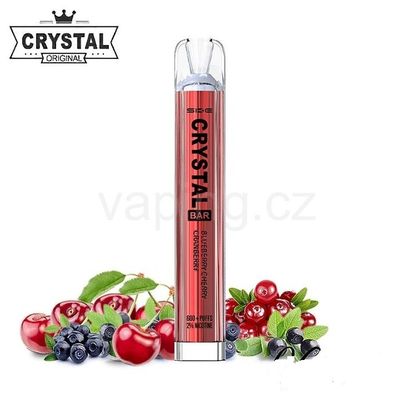 Crystal Bar 600 jednorazová e-cigareta Blueberry Cherry Cranberry (čučoriedky, višňe, brusnice) 20mg