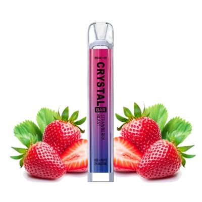 Crystal Bar 600 jednorazová e-cigareta Strawberry blast (jahodová explózia) 20mg