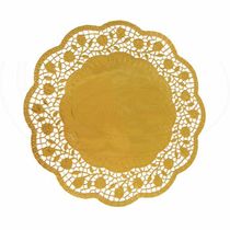 Dekoračná krajka (PAP/ALU) okrúhla zlatá O36cm [4 ks]