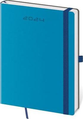 Diár Flexies týždenný B6 12x16,5cm modrý 2024