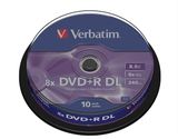 DVD+R 8,5 GB, 8x, dvojvrstvové, cake box, VERBATIM 