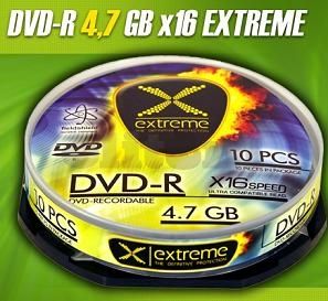 DVD-R Extreme 4,7 GB, 16x , cake-10 ks