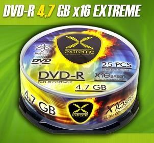 DVD-R Extreme 16x cake/25 ks