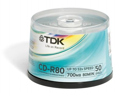 CD-R TDK 700 MB , 52x , cakebox/50