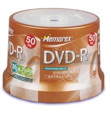 DVD-R MEMOREX 16x cake/100 ks