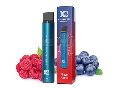 E-cigareta X4 BAR ZERO - Blueberry Sour Raspberry (0 mg)