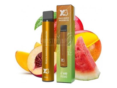 E-cigareta X4 BAR ZERO - Peach mango Watermelon (0 mg)