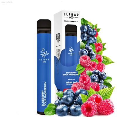 ELFBAR 600 elektronická cigareta 550 mAh (Blueberry sour Rapsberry) 20mg
