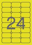 Etikety, 64x33,9 mm, farebné, zaoblené rohy, APLI, neónové žlté, 480 etikiet/bal