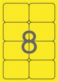 Etikety, 99,1x67,7 mm, farebné, zaoblené rohy, APLI, neónové žlté, 160 etikiet/bal
