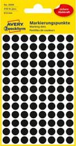 Etikety kruhové 8mm Avery čierne