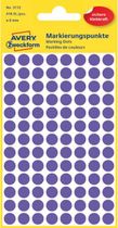 Etikety kruhové 8mm Avery fialové