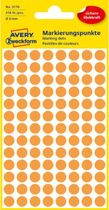 Etikety kruhové 8mm Avery neónovo oranžové
