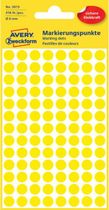 Etikety kruhové 8mm Avery žlté