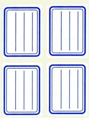 Etikety na zošity, linajkové, modré, 38x50 mm, 20 ks, APLI