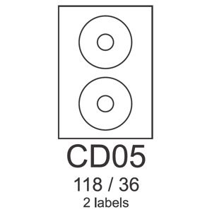 etikety RAYFILM CD05 118/36 univerzálne biele R0100CD05A (100 list./A4)