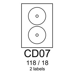 etikety RAYFILM CD07 118/18 univerzálne biele R0100CD07A (100 list./A4)