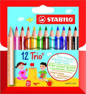 Farbičky STABILO Trio hrubé a krátke 12 ks v kartónovom obale