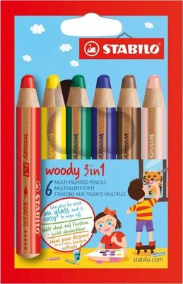 Farbičky STABILO woody 3 in1 6ks