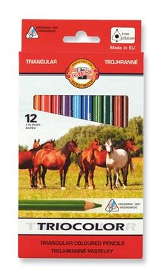 Farebné ceruzky KOH 3142/12 Triocolor, kôň