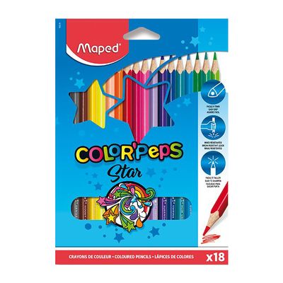 Farebné ceruzky MAPED , trojuholníkový tvar, 18 farieb