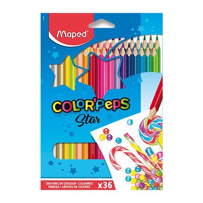 Farebné ceruzky MAPED , trojuholníkový tvar, 36 farieb