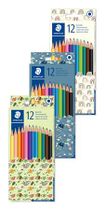 Farebné ceruzky, sada, šesťhranné, balenie rôznych vzorov, STAEDTLER "Pattern Mix", 12 rôznych farieb