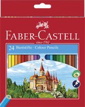 Farebné ceruzky, sada, šesťhranné,  FABER-CASTELL "Classic", 24 rôznych farieb