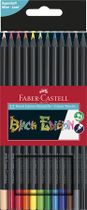 Farebné ceruzky, sada, trojhranné, FABER-CASTELL "Black Edition", 12 rôznych farieb