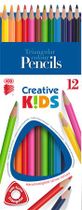 Farebné ceruzky, sada, trojhranné, ICO "Creative kids", 12 rôznych farieb