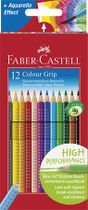 Farebné ceruzky, sada, trojuholníkový tvar, FABER-CASTELL "Grip 2001", 12 rôznych farieb