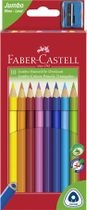 Farebné ceruzky, sada, trojuholníkový tvar, FABER-CASTELL "Jumbo", 10 rôznych farieb