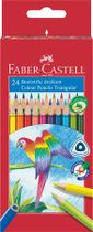 Farebné ceruzky, sada, trojuholníkový tvar, FABER-CASTELL "Papagáj", 24 rôznych farieb