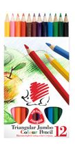 Farebné ceruzky, trojuholníkový tvar, hrubé, ICO "Ježko", 12 rôznych farieb