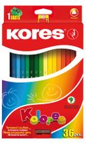 Farebné ceruzky, trojuholníkový tvar, KORES "Triangular", 36 rôznych farieb