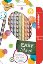 Farebné ceruzky, trojuholníkový tvar, pre ľavákov, STABILO "EasyColours", 12 rôznych farieb