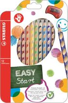 Farebné ceruzky, trojuholníkový tvar, pre pravákov, STABILO "EasyColours", 12 rôznych farieb