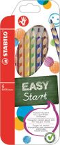 Farebné ceruzky, trojuholníkový tvar, pre pravákov, STABILO "EasyColours", 6 rôznych farieb