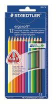 Farebné ceruzky, trojuholníkový tvar, STAEDTLER "Ergo Soft", 12 rôznych farieb