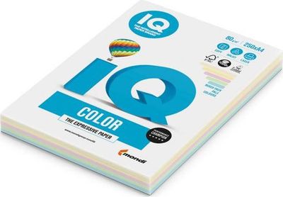 Farebný papier IQ color 5x20 mix pastelové farby, A4 160g