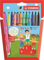 Fixky, 0,7 mm, STABILO "Trio A-Z", 12 rôznych farieb