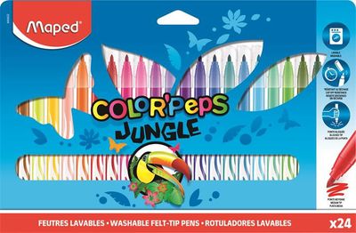 Fixky, 2,8 mm, odstrániteľné vodou, MAPED "Color`Peps Jungle", 24 rôznych farieb