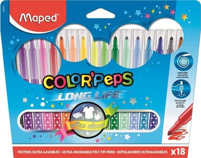 Fixky, MAPED "Color`Peps", 18 rôznych farieb