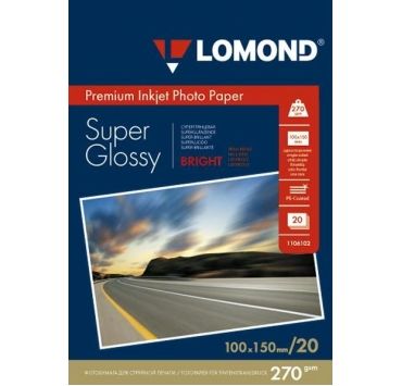 Fotopapier Lomond Premium, extra lesklý, 270 g/m2, 10x15, 20 hárkov, Bright, (1106102)