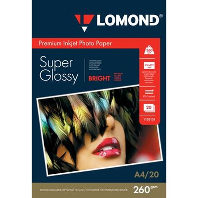 Fotopapier Lomond Premium, extra lesklý, 260 g/m2, A4, 20 hárkov, Bright