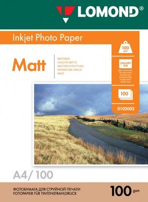 Fotopapier, matný 100g/m2, A4/100 ks, obojstranný(Lomond)