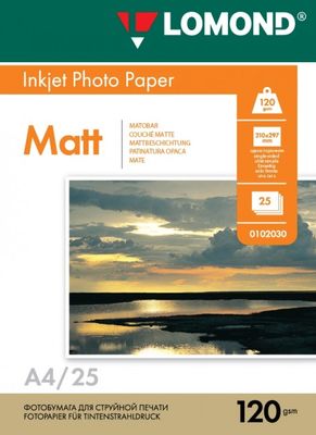 Fotopapier, matný 120g/m2, A4/25 ks, (Lomond)