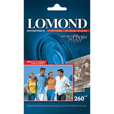Fotopapier Lomond Premium, pololesklý, 260 g/m2, 10x15, 20 hárkov, Bright