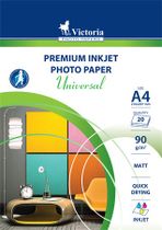 Fotopapier, pre atramentovú tlač, A4, 90 g, matný, VICTORIA "Universal"