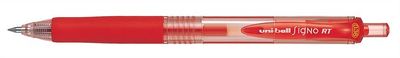 Gélové pero, 0,2 mm, tlačidlový systém ovládania, UNI "UMN-138", červené